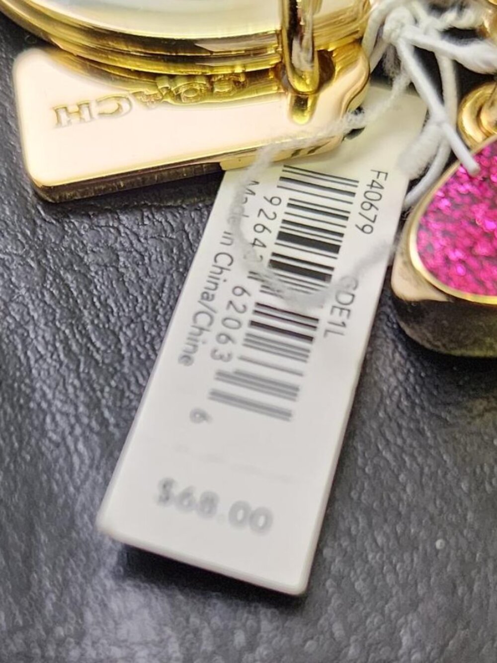 Coach Gold colored MultiColored Glitter Letters Keychain - Picture 2 of 4